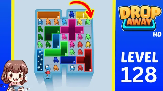Drop Away Level 128 - Walkthrough and solution guide