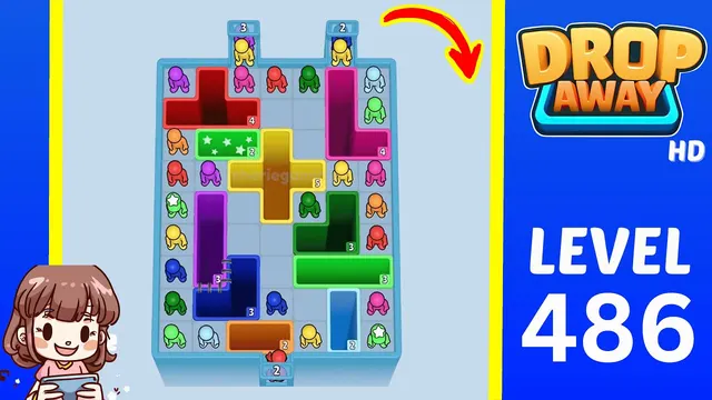 Drop Away Level 486 - Walkthrough and solution guide