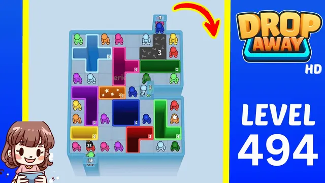 Drop Away Level 494 - Walkthrough and solution guide