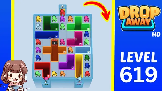 Drop Away Level 619 - Walkthrough and solution guide