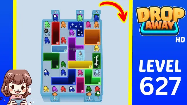 Drop Away Level 627 - Walkthrough and solution guide