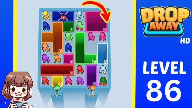 Drop Away Level 86 - Walkthrough and solution guide