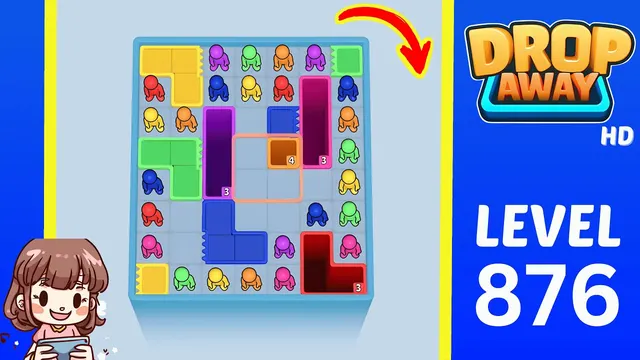 Drop Away Level 876 - Walkthrough and solution guide